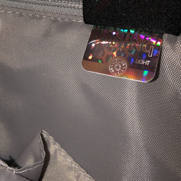 Kipling Amiel Medium Crossbody Bag Color Cool Grey Tonal + Monkey Key Chain NWT - Picture 13 of 16